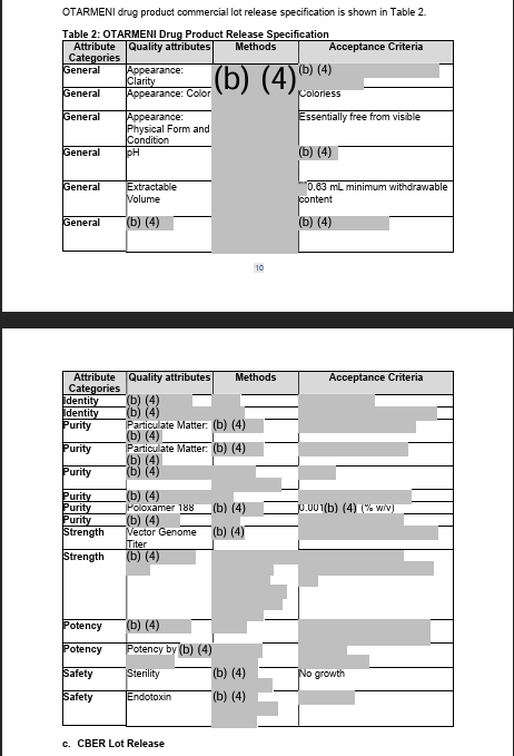 Specification Screenshot